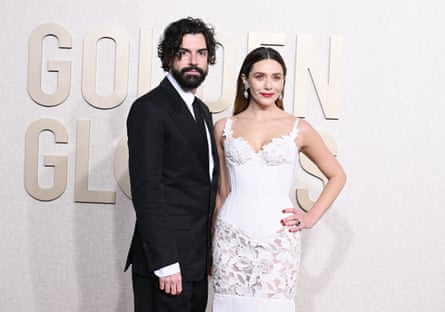 With husband Robbie Arnett at the 81st Golden Globe Awards in January 2024.