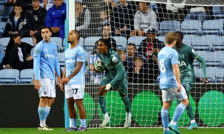 Spence and Johnson rescue Tottenham late to deny Coventry in Carabao Cup