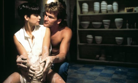 With Patrick Swayze in Ghost (1990).