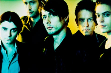 Suede, with Brett Anderson (centre), 1996.