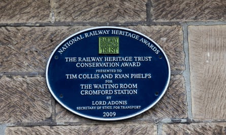 A plaque honouring the couple’s work in preserving railway heritage for their work on the Waiting Room