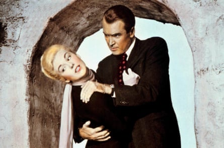 Kim Novak and James Stewart in Vertigo.