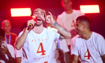 Marc Cucurella celebrates Spain’s Euro victory