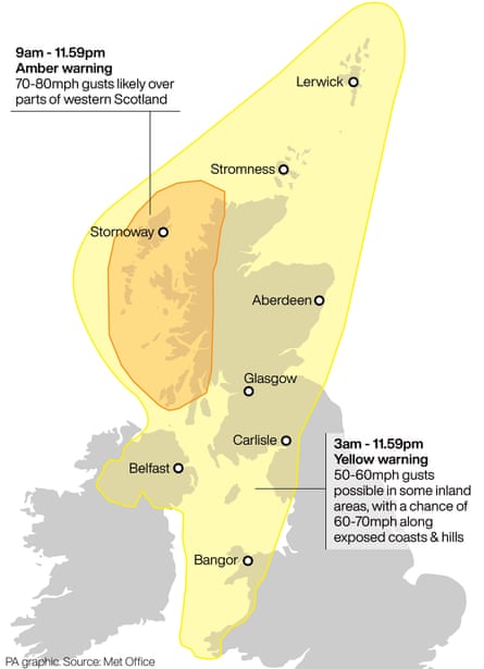 Storm Ashley to bring 80mph winds to parts of UK this weekend