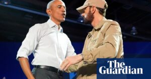 ‘There’s vomit on my sweater already!’ Barack Obama raps Eminem’s Lose Yourself at Detroit rally