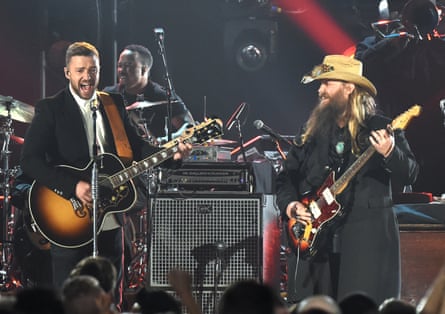 Justin Timberlake and Stapleton at the CMA awards in 2015.