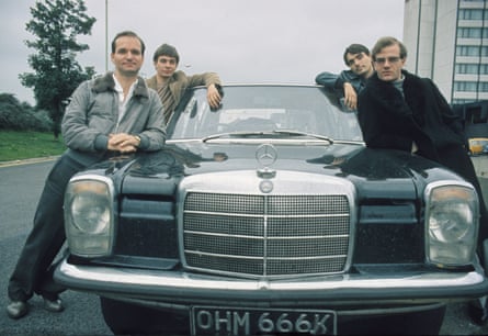 Kraftwerk in 1975 … (l-r) Florian Schneider, Karl Bartos, Wolfgang Flür and Ralf Hütter.