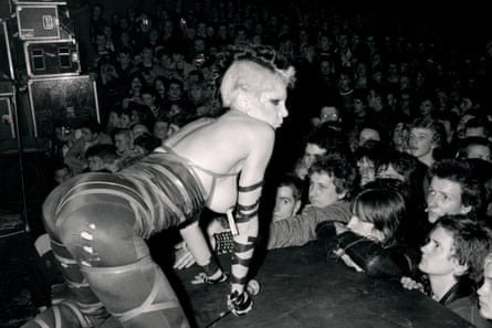 Wendy O Williams on stage in Hamburg, Germany, in 1981.