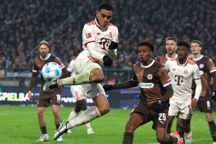 Jamal Musiala, in action against St Pauli