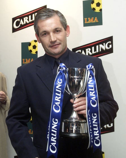 Ipswich manager George Burley with his Carling manager of the year award in May 2001.