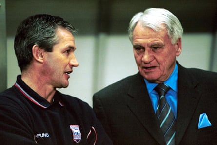 Ipswich manager George Burley talks to Newcastle manager Bobby Robson ahead of their teams’ Worthington Cup 4th round clash in November 2001.