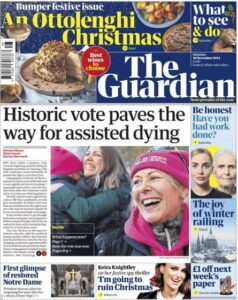 ‘Historic step’: what the UK papers say after landmark vote on assisted dying