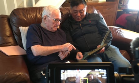 Filling in the blanks of history … Fang Li talks with a survivor of the disaster in The Sinking of the Lisbon Maru.