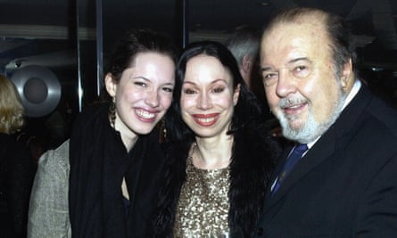 ‘Mrs Warrens Profession’ First NightLONDON - OCTOBER 10: Sir Peter Hall with his ex wife Maria Ewing and their daughter Rebecca Hall attend the first night afterparty for ‘Mrs Warrens Profession’ on October 10th, 2002 at Dial restaurant, London. (Photo by Dave Benett/Getty Images)