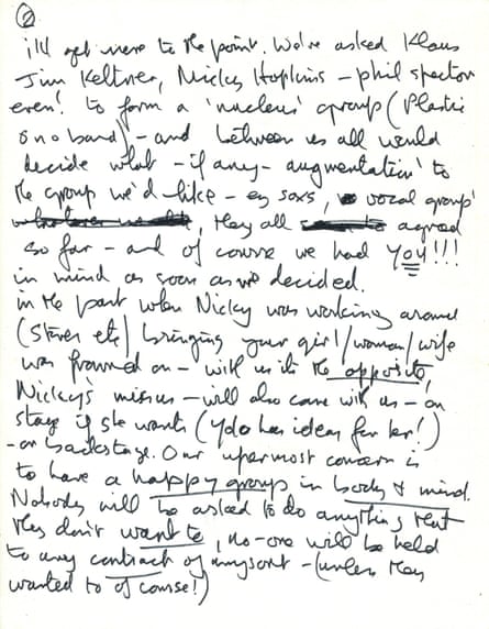 A page of John Lennon’s handwritten letter