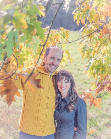 Thorne and his wife Rachel on Hampstead Heath smiling for the camera