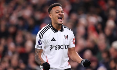 Rodrigo Muniz shows his delight after putting Fulham 2-1 ahead