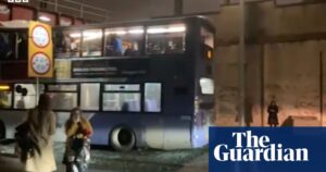 Eight injured, one critically, after doubledecker bus hits bridge in Glasgow