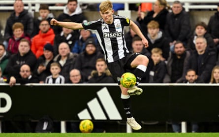 Lewis Hall in action for Newcastle.