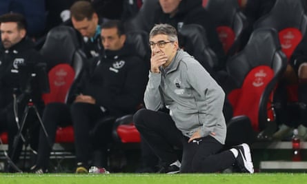 Ivan Juric watches the action during his first game in charge of Southampton.