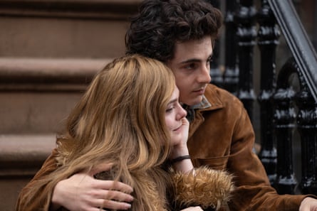 Chalamet and Elle Fanning in A Complete Unknown.