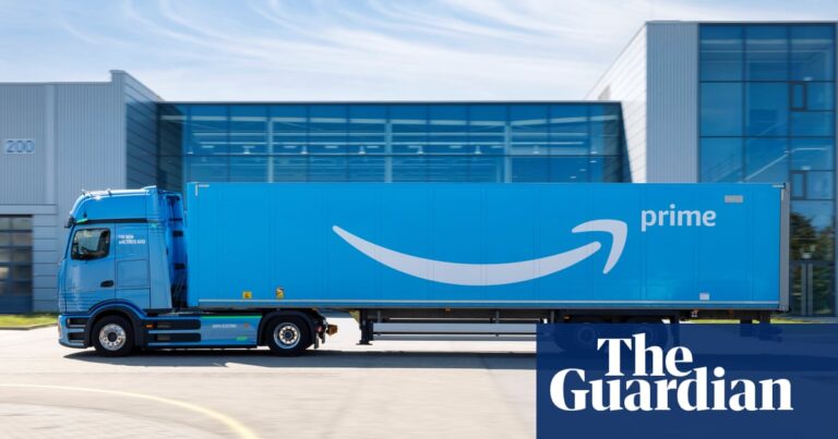 Amazon makes ‘largest ever’ UK order of electric trucks to cut carbon emissions