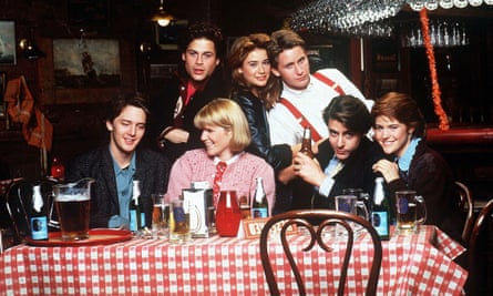 Demi Moore with the emerging ‘Brat Pack’ in St Elmo’s Fire.