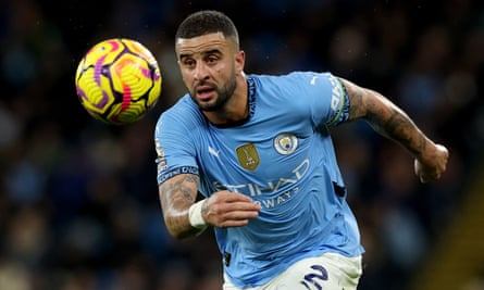 Kyle Walker chases after the ball.