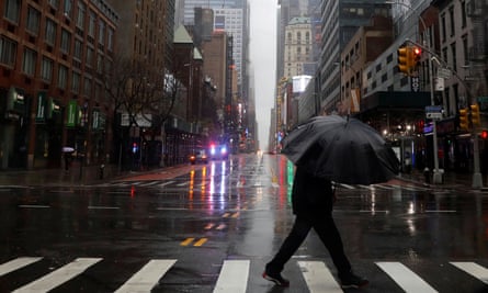 A New York City street in the rain