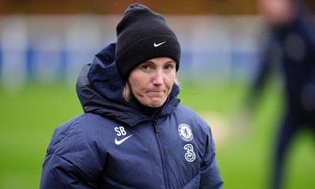 Sonia Bompastor during a Chelsea training session at the Cobham training ground