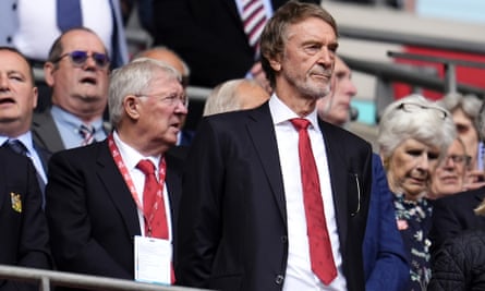 Sir Jim Ratcliffe and Sir Alex Ferguson watch a Manchester United match