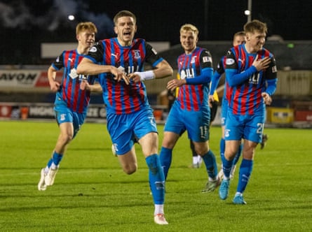 Inverness’s Charlie Gilmour celebrates a goal.