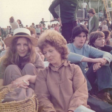 Grainne Simms and friend Eilean at a Dylan concert, Blackbush 1978