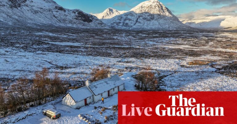 UK weather live: new amber weather warning for snow issued for south-west England