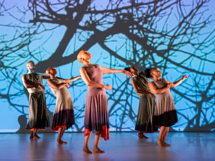 Masilo, centre, in The Sacrifice at Sadler's Wells in 2023