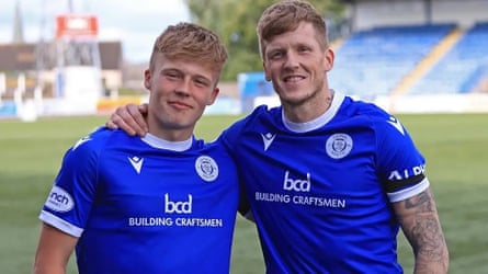 Queen of the South’s player manager Wullie Gibson (right) and his son Lewis