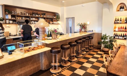 Interior of the restaurant showing the counter and tables