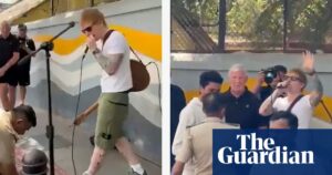 Police in India stop Ed Sheeran busking on street before concert