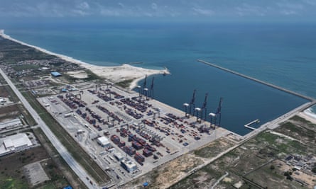 An aerial photo taken of Lekki port