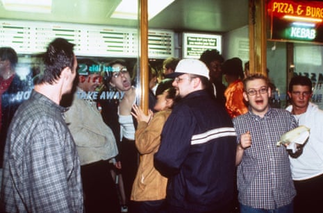 Clubbers in Edinburgh at 5am on 23 August 1998.