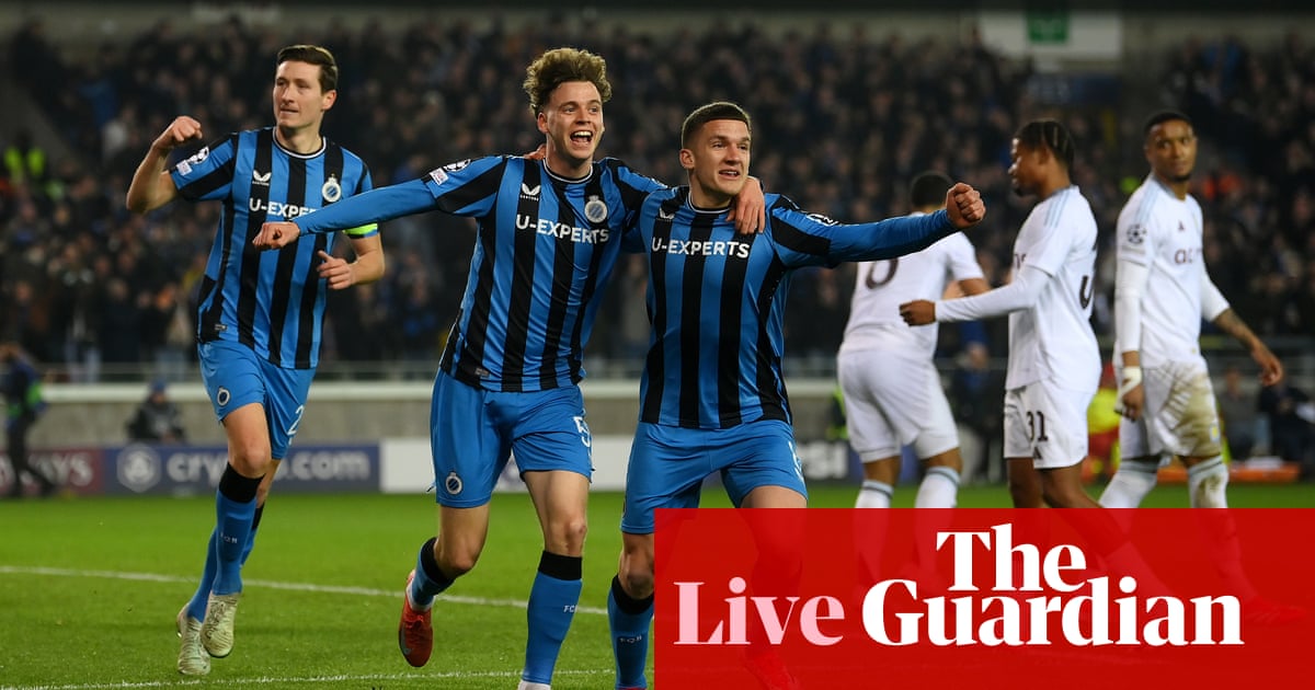 Club Brugge v Aston Villa: Champions League last 16, first leg – live