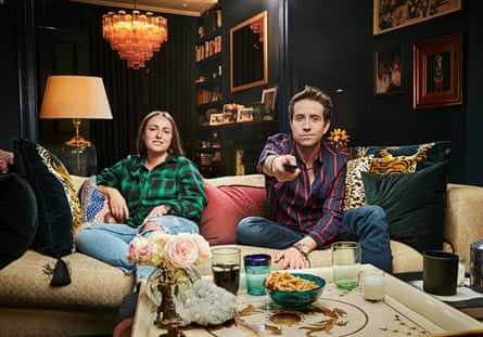 Nick Grimshaw with his niece, Liv, on Celebrity Gogglebox