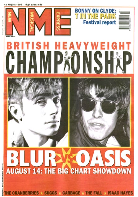 Blur v Oasis on the cover of NME in 1995.
