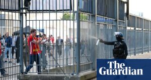 Ex-French interior minister apologises to Liverpool fans for making them a ‘scapegoat’