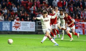Sheffield United crush 10-man Bristol City to put one foot in playoff final